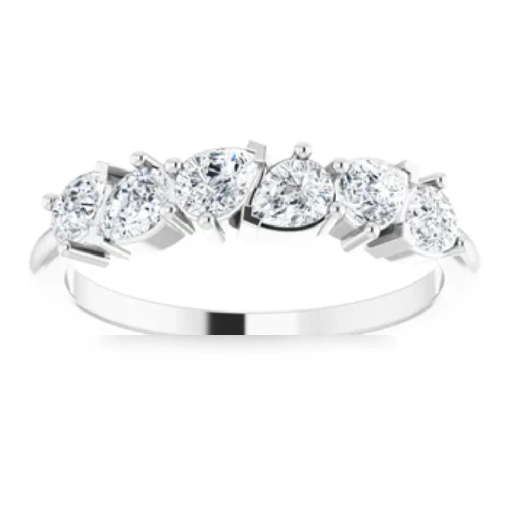 1 1/3CtPear Shaped Diamond Anniversary Band 14k Gold Lab Grown (G-H, VS2-SI1)