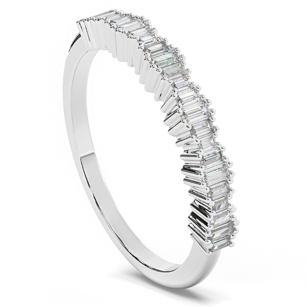 1/3Ct Baguette Cut Designed Anniversary Band 14k Gold Lab Grown (G-H, VS2-SI1)