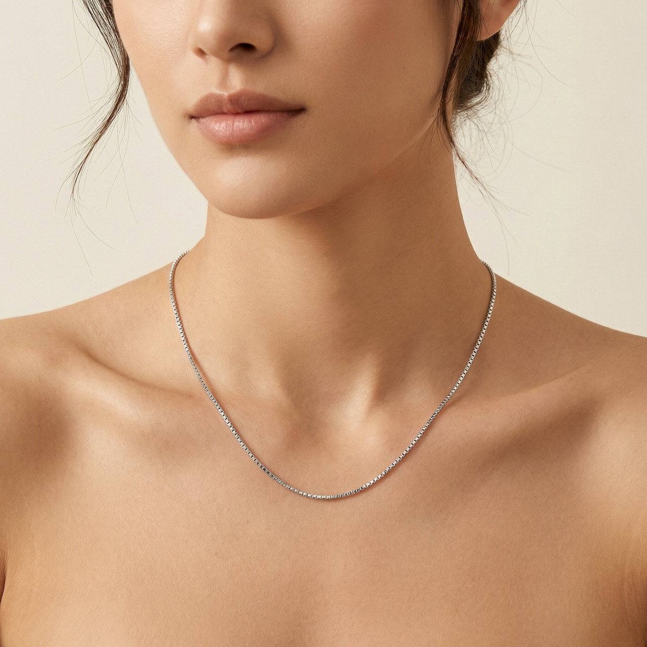 14k Gold 18" Solid Box Chain With Lobster Clasp