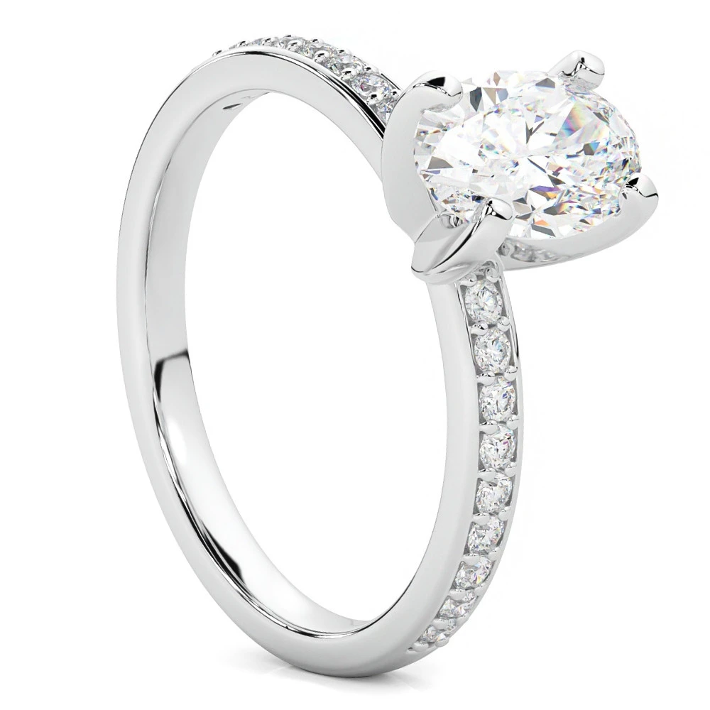 Certified 2 1/4Ct Oval Diamond Engagement Ring 14k Gold Lab Grown (G-H, VS2-SI1)
