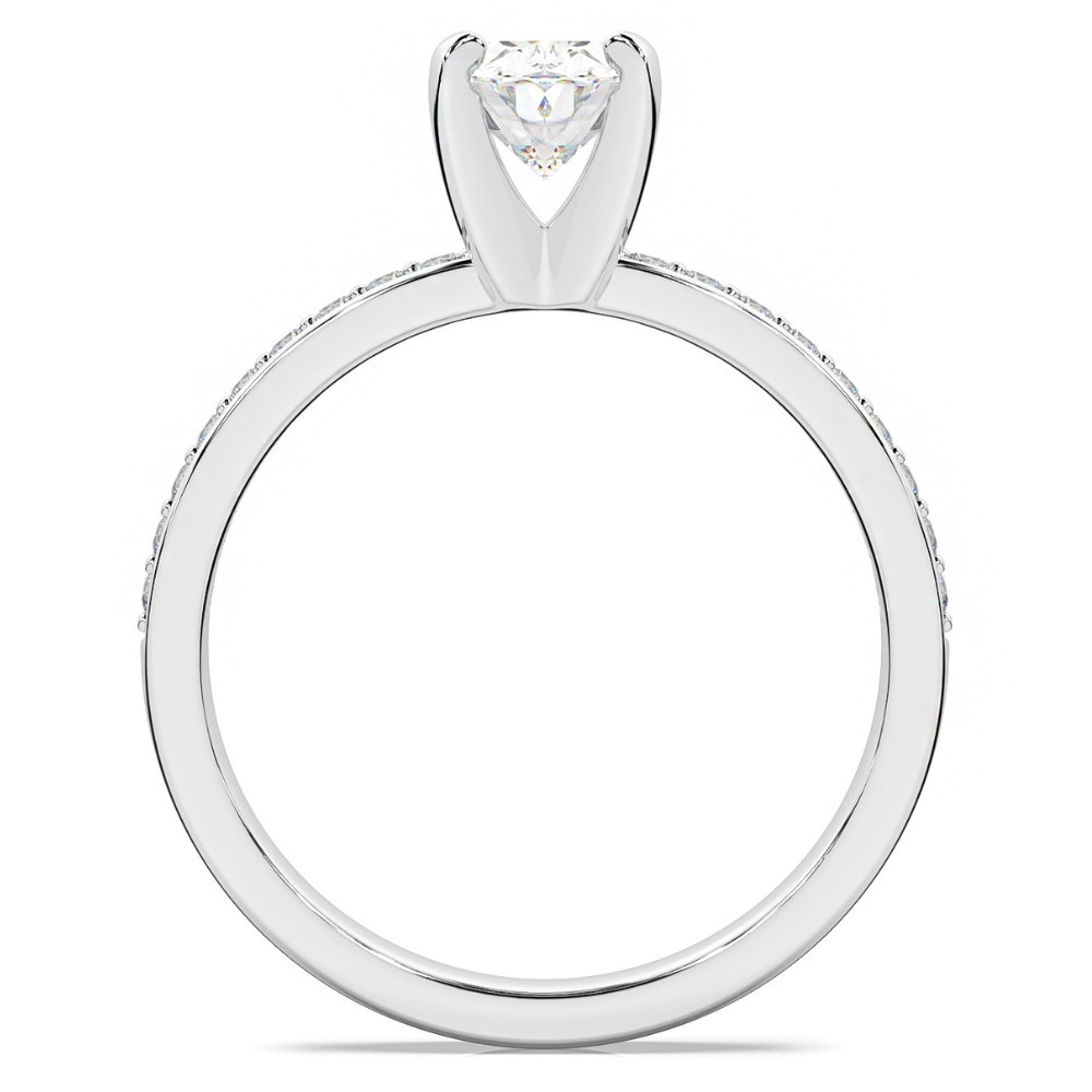 Certified 2 1/4Ct Oval Diamond Engagement Ring 14k Gold Lab Grown (G-H, VS2-SI1)