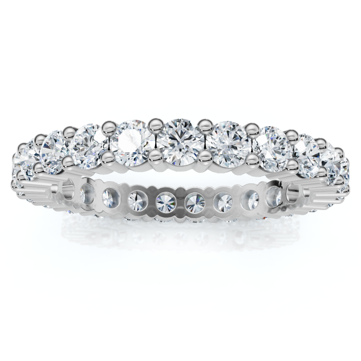 1 1/2 Ct Diamond Eternity Ring Women's Stackable 14k White Gold Band Lab Grown (G-H, SI)