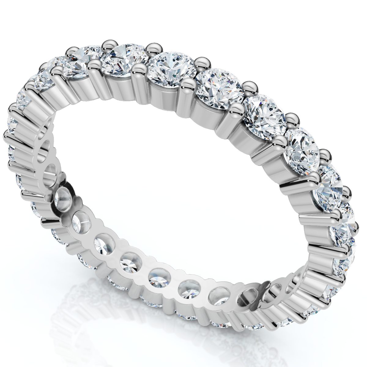 1 1/2 Ct Diamond Eternity Ring Women's Stackable 14k White Gold Band Lab Grown (G-H, SI)
