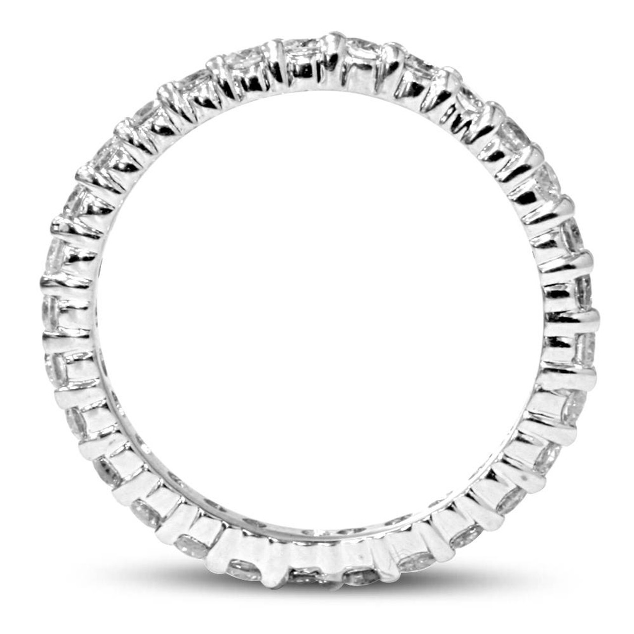 1 1/2 Ct Diamond Eternity Ring Women's Stackable 14k White Gold Band Lab Grown (G-H, SI)