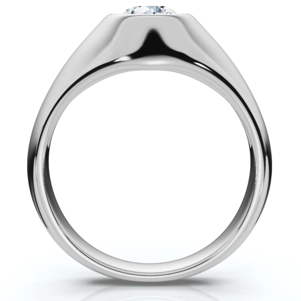 Mens Solitaire Round Diamond Ring 1Ct Anniversary Pinky Ring 14k Gold Lab Grown (G-H, VS2-SI1)