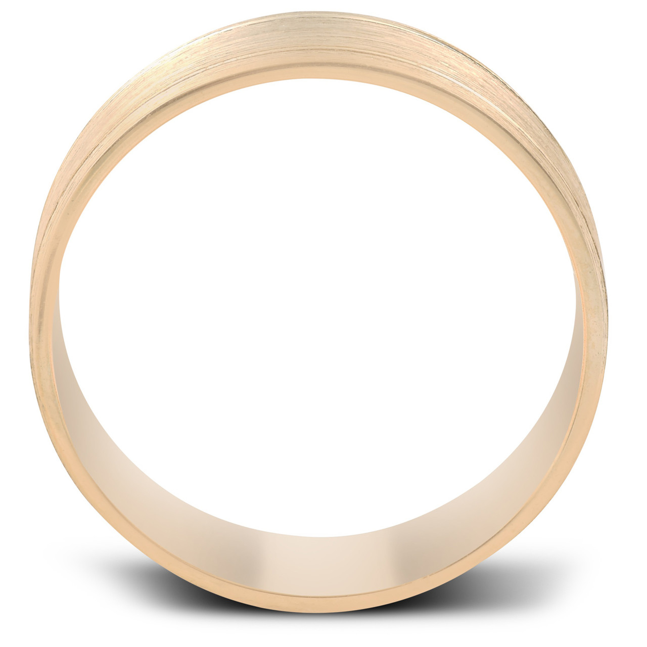 14K Yellow Gold 8MM Comfort Fit Brushed Mens Wedding Band