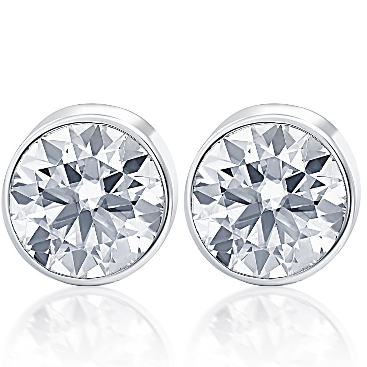 50Ct Round Brilliant Cut Natural Diamond Stud Earrings in 14K Gold