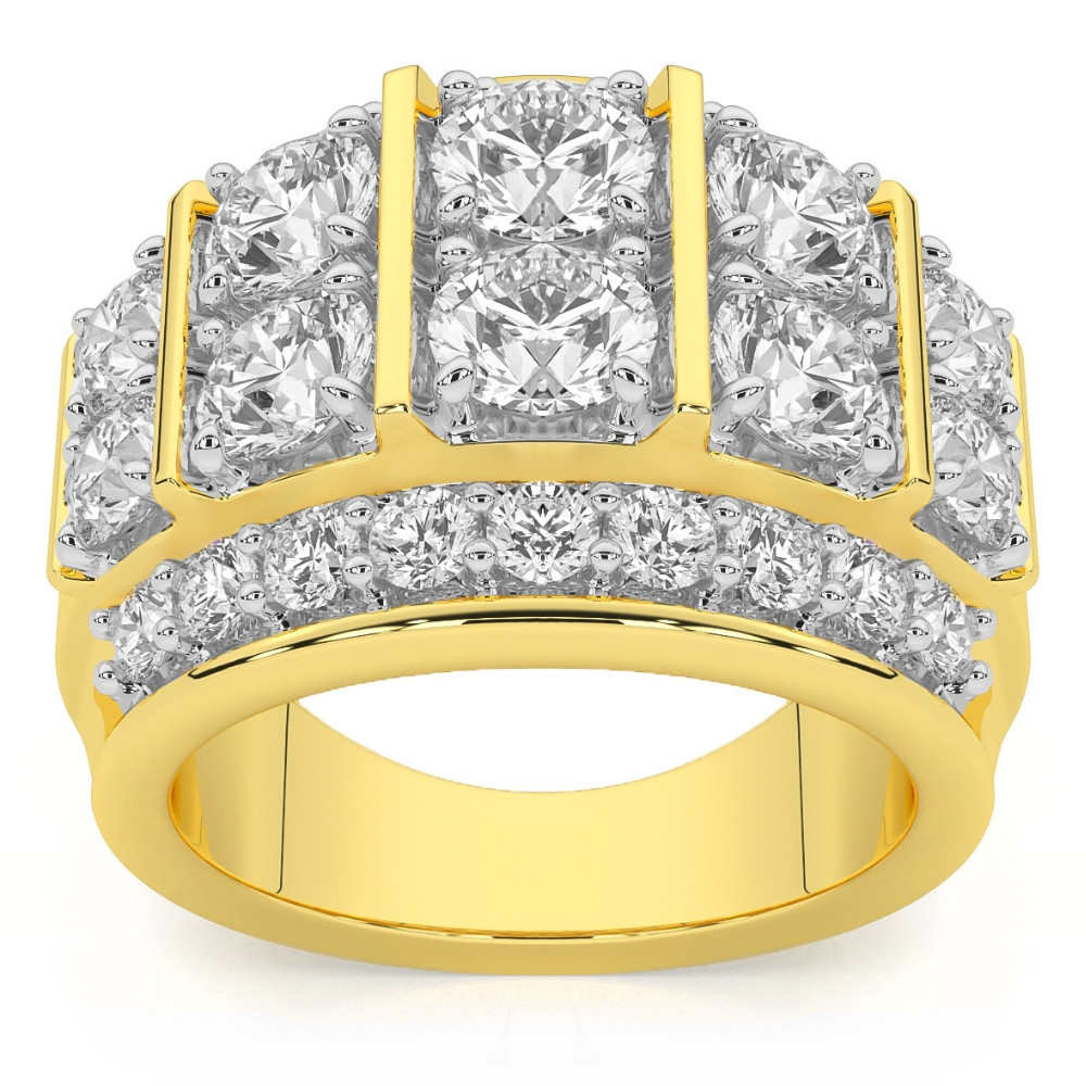 7Ct Diamond Mens Anniversary Ring in 10k Yellow Gold (H-I, I1)