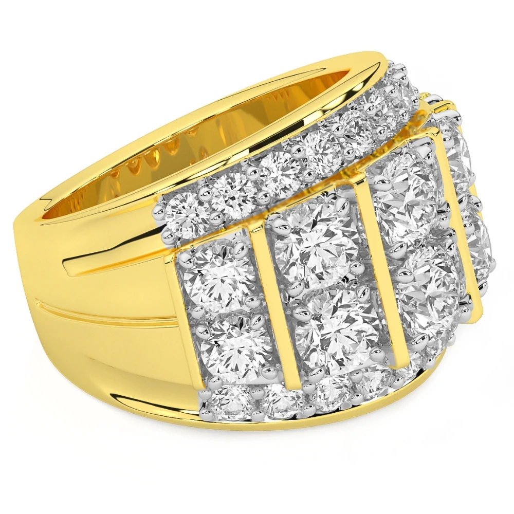 7Ct Diamond Mens Anniversary Ring in 10k Yellow Gold (H-I, I1)
