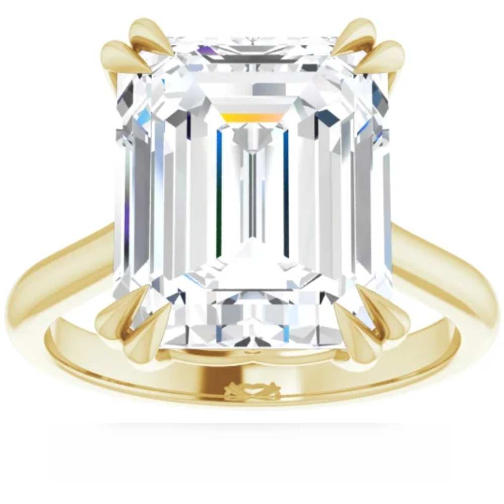 Certified 5Ct Emerald Cut Diamond Designer Engagement Ring Lab Grown 14k Gold (H-I, VS)