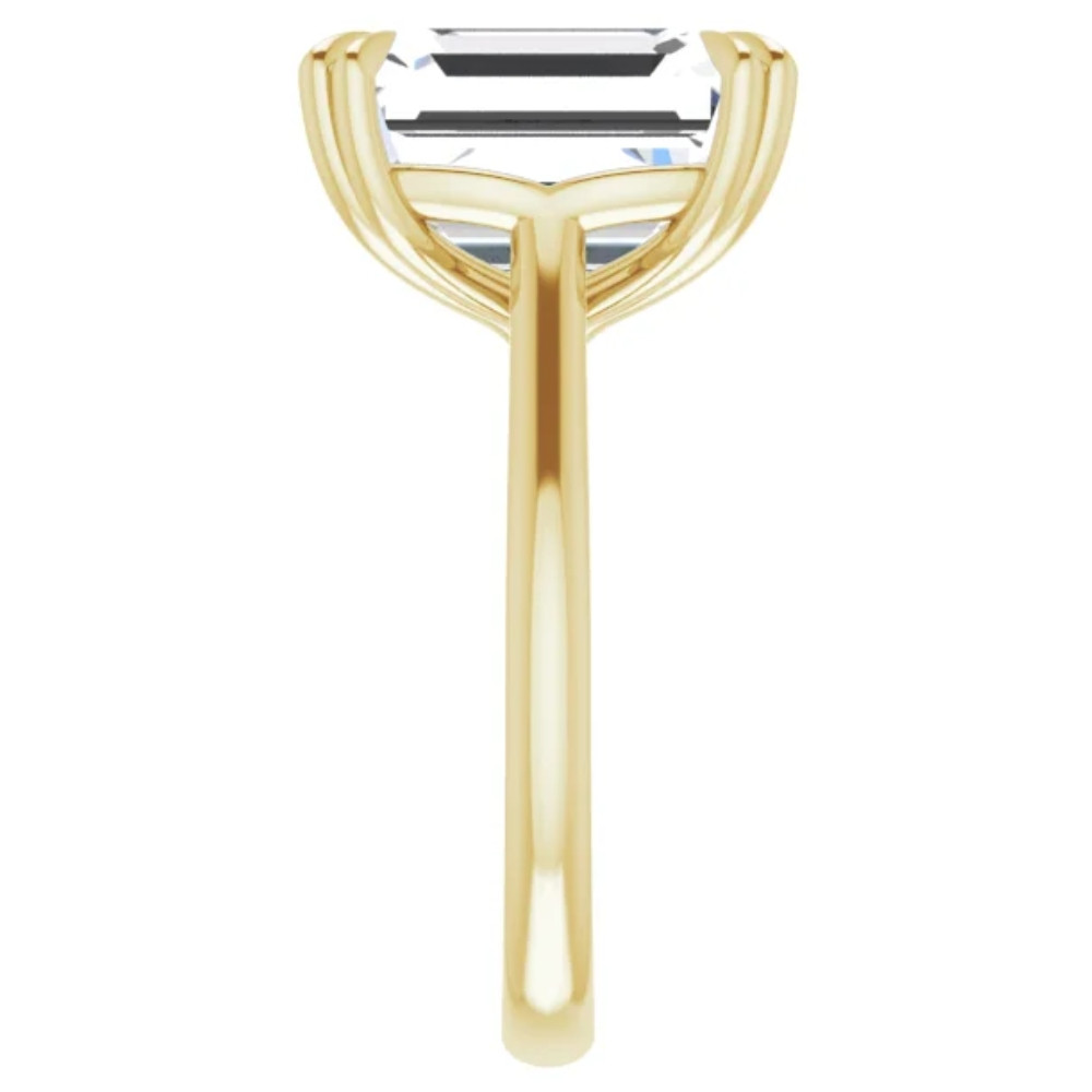 Certified 5Ct Emerald Cut Diamond Designer Engagement Ring Lab Grown 14k Gold (H-I, VS)