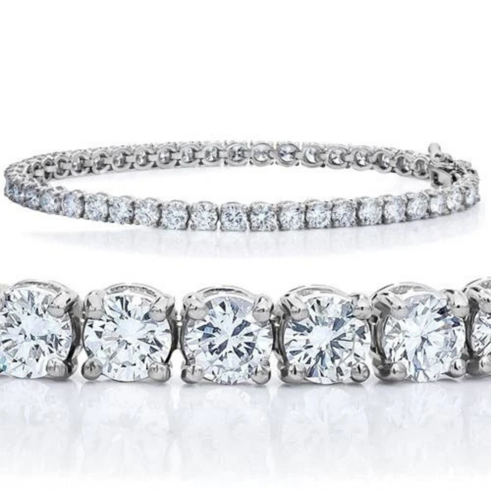 9 TCW 14k White Gold Diamond Round Cut Tennis Bracelet (F-G, VS)