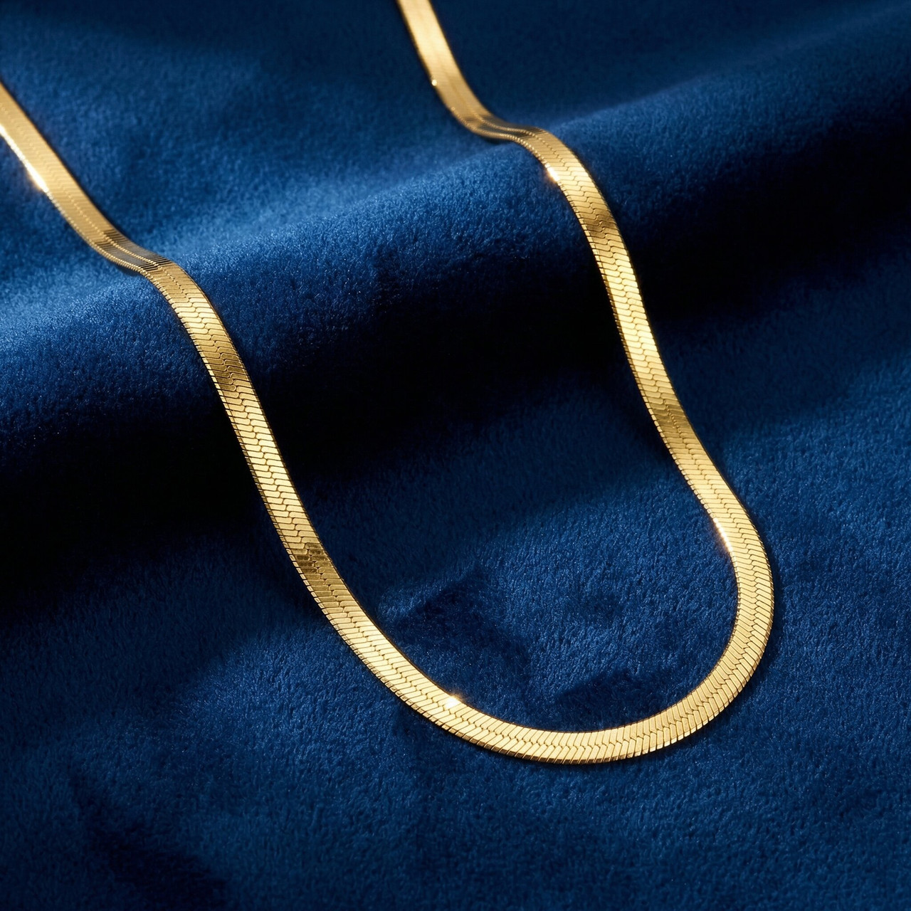 14k Yellow Gold 4.8MM Herringbone Necklace Women's 18" Chain