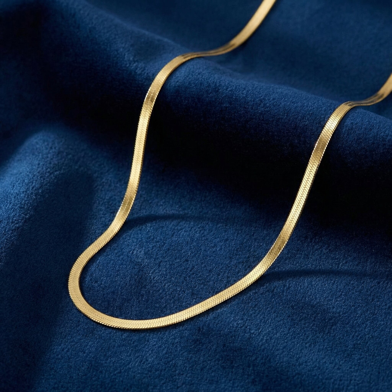 14k Yellow Gold 3.2MM Herringbone Necklace Women's 18" Chain