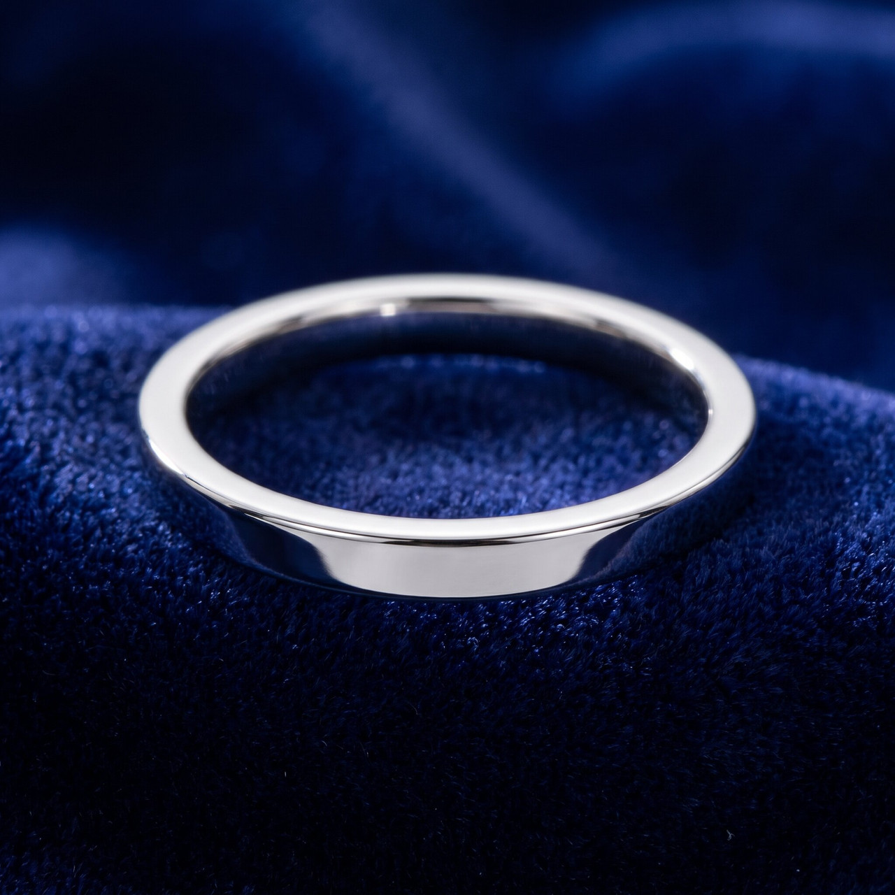 2mm Flat High Polished Wedding Band 14K