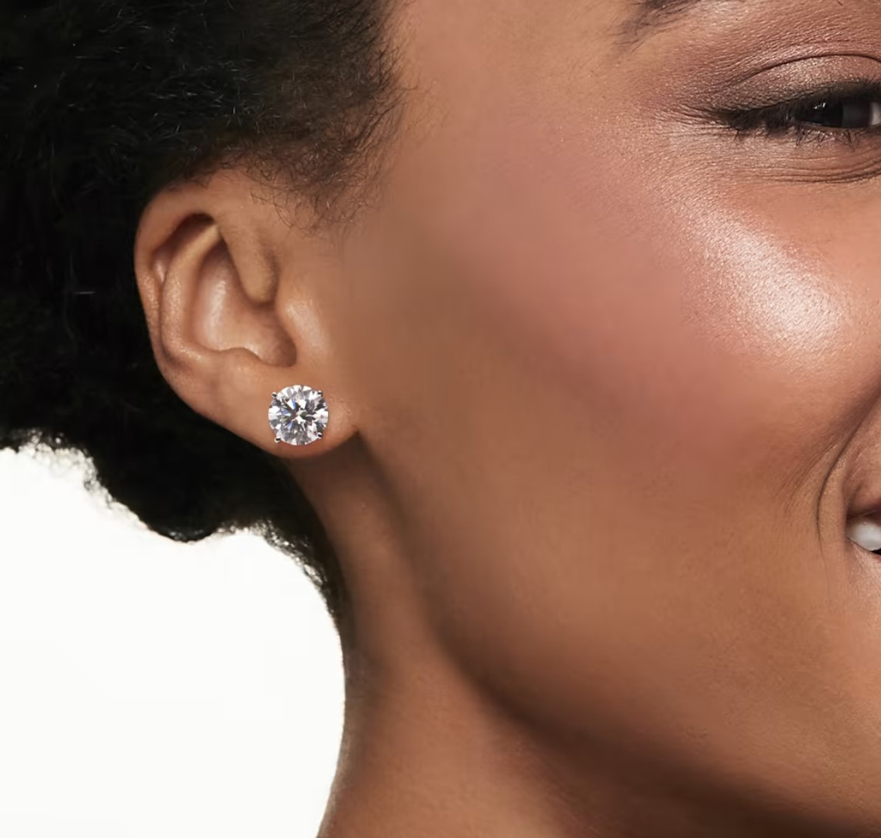 Certified 6.06Ct Excellent Cut Diamond Studs 14k Gold Screw Back Lab Grown (G-H, VS)