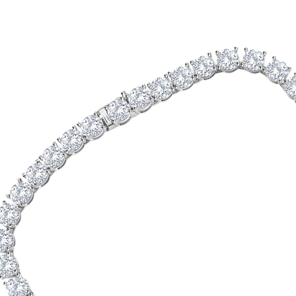 87.80Ct TW Diamond Tennis Necklace 14k White Gold 18
