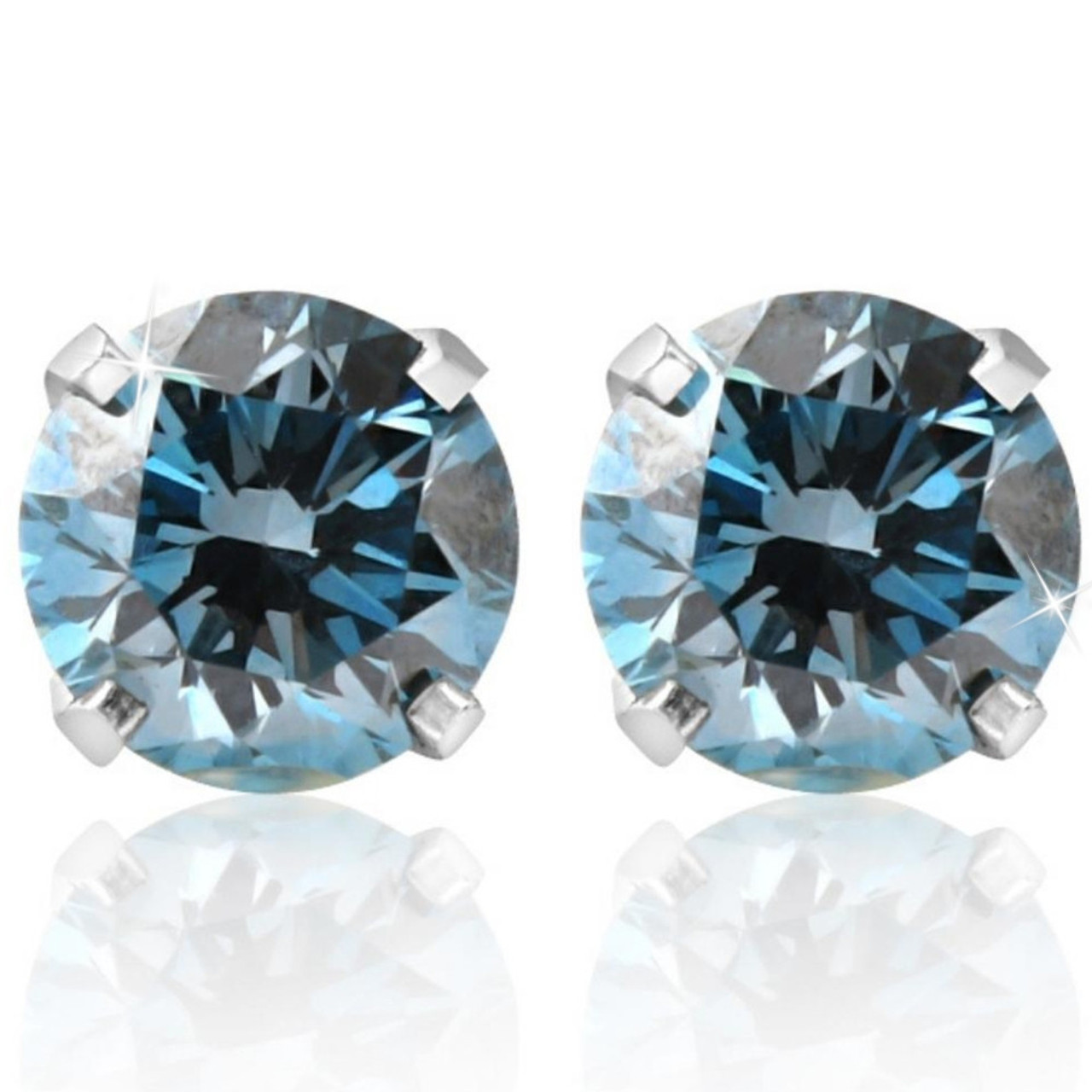 1/2 - 4 Ct Blue Diamond Studs in 14k Gold Lab Grown (Blue, VS2-SI1) 1/2 - 4 Ct Blue Diamond Studs in 14k Gold Lab Grown (Blue, VS2-SI1)
