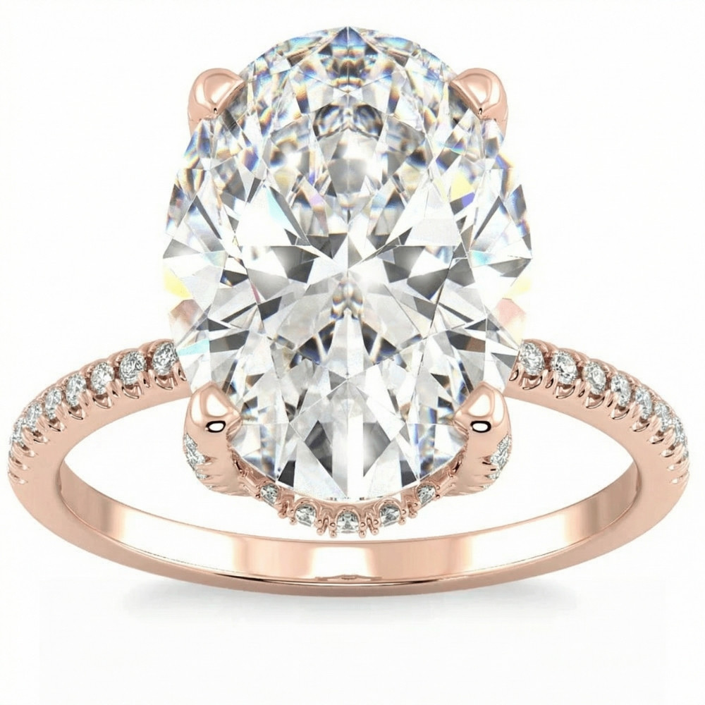 Certified 5.33Ct Oval Diamond Side Halo Engagement Ring 14k Gold Lab Grown (G-H, VS2-SI1)