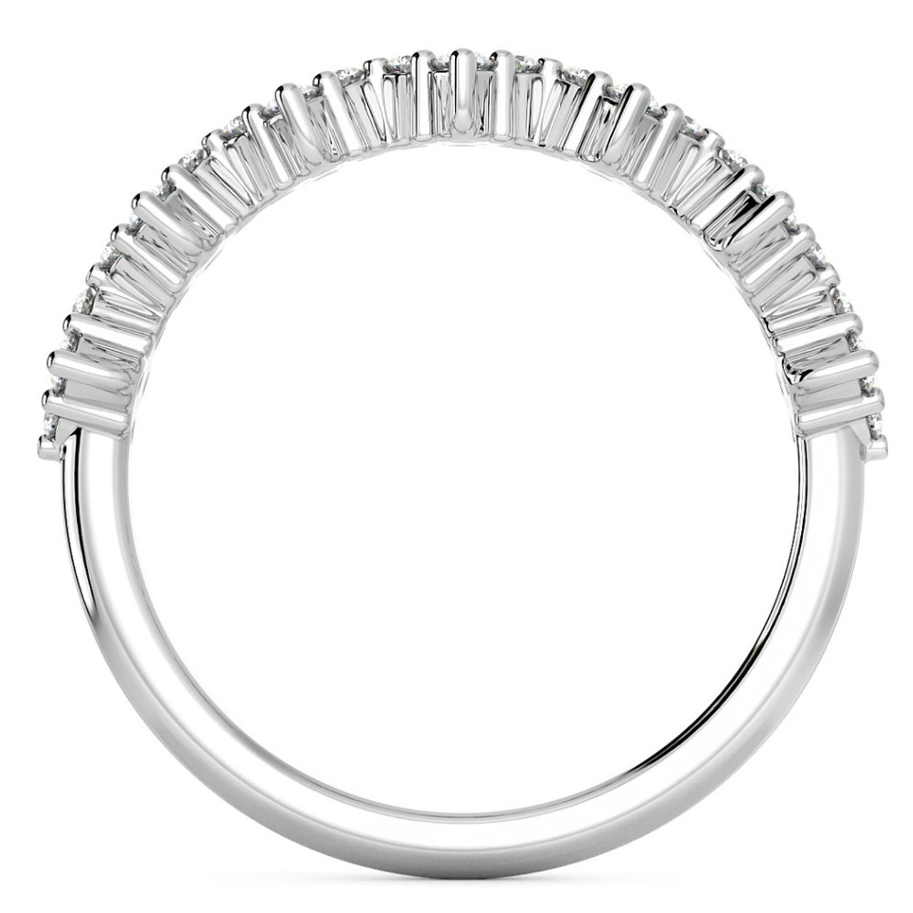 1/2Ct TW Round Cut Diamond Wedding Ring 14k Gold Stackable Band Lab Grown (G-H, VS2-SI1)