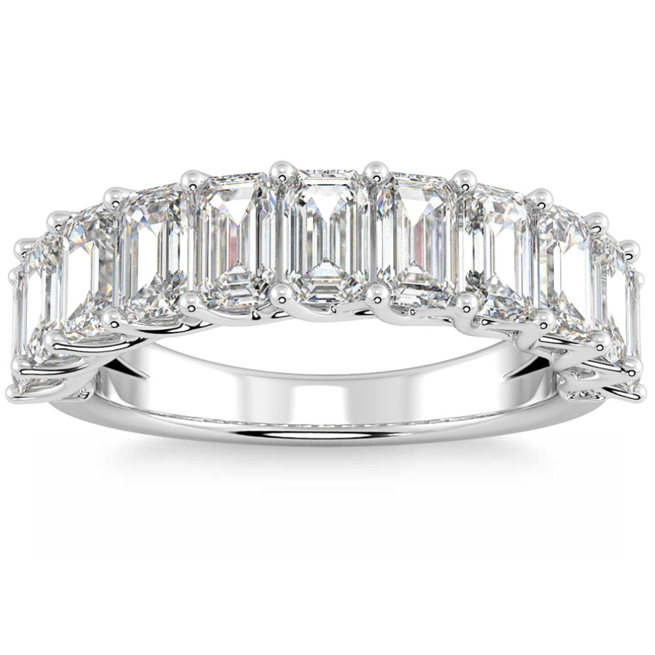 3.60Ct Emerald Diamond U-Prong Wedding Anniversary Ring 14k Gold Lab Grown (G-H, VS2-SI1) 3.60Ct Emerald Diamond U-Prong Wedding Anniversary Ring 14k Gold Lab Grown (G-H, VS2-SI1)