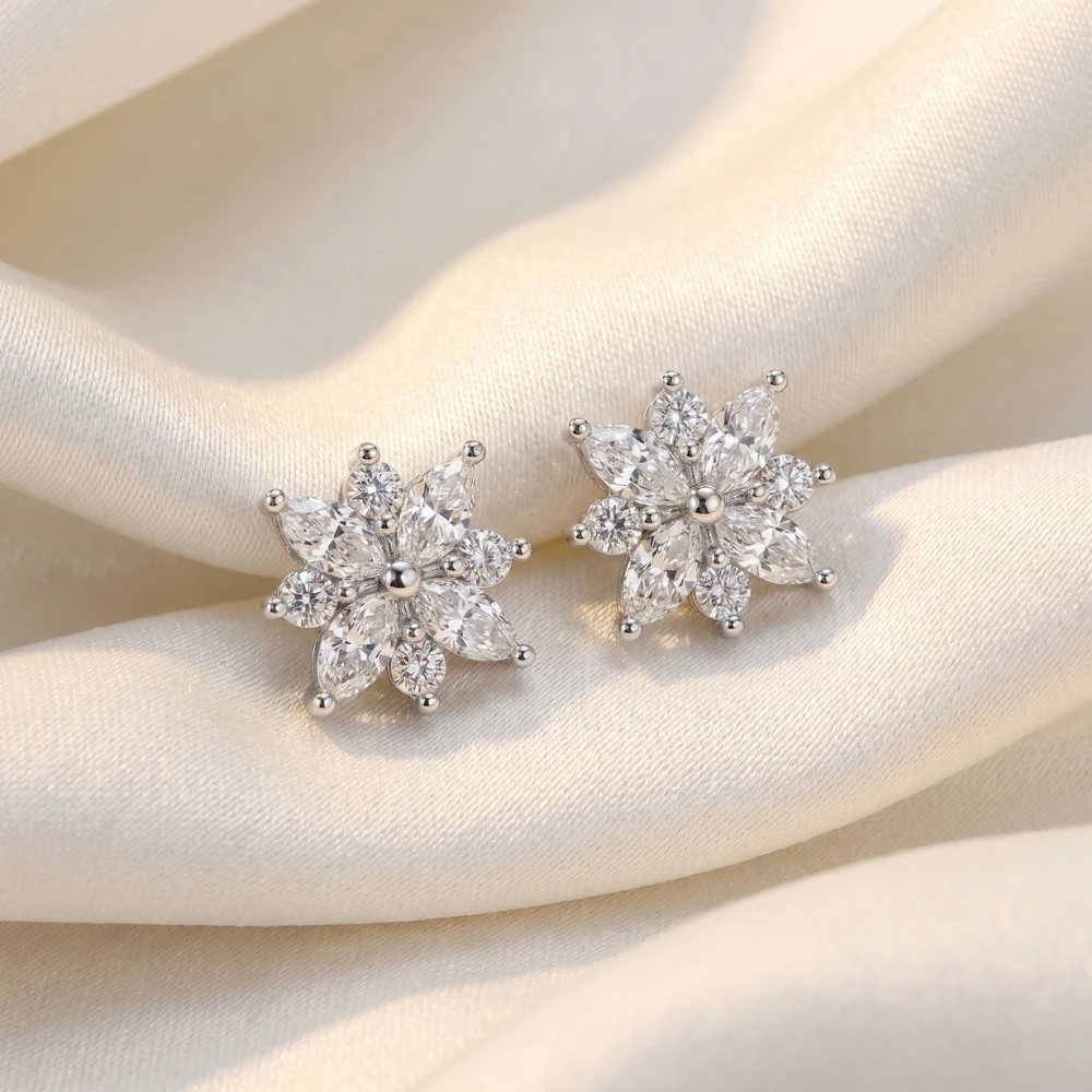 1/2Ct Marquise Star Diamond Earrings 14k Gold Earrings Lab Grown (F-G, VS)