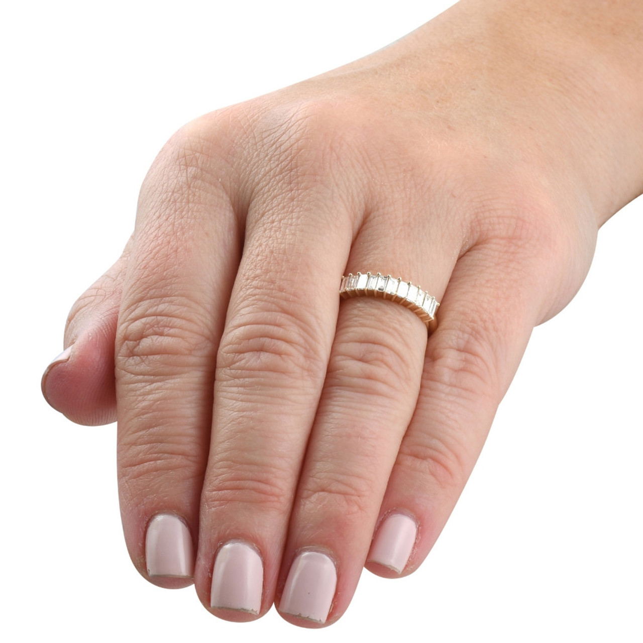 1/2Ct Baguette Diamond Wedding Anniversary Ring Stackable Band Gold Lab Grown (F-G, VS)