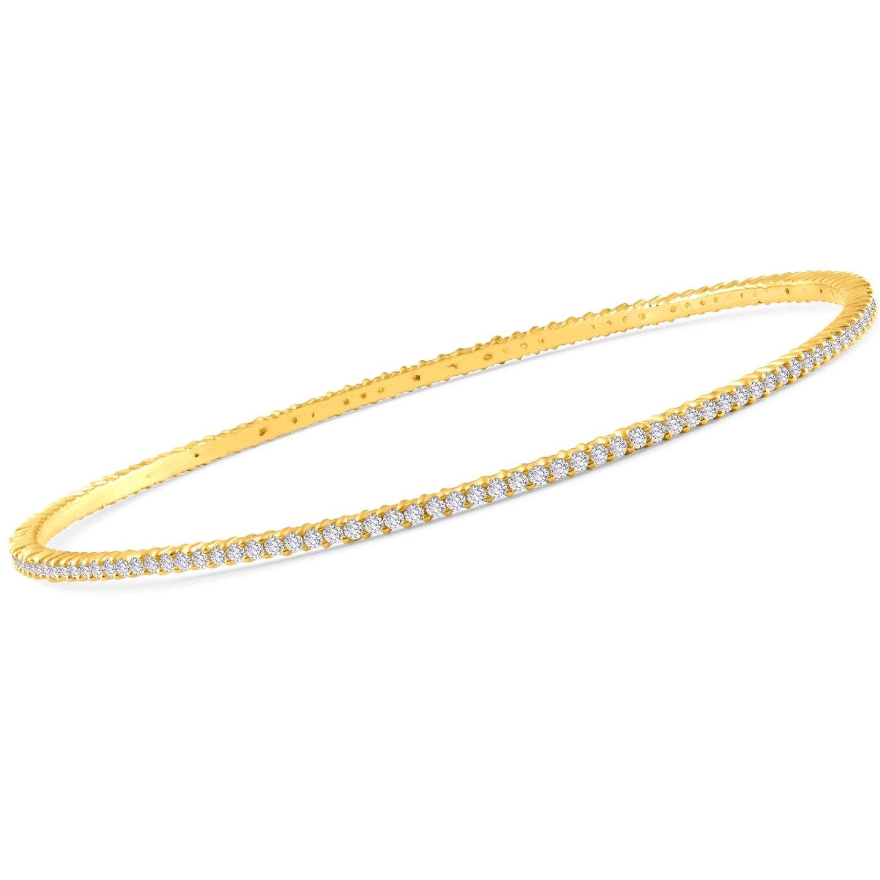 Graduated Diamond Bangle Bracelet With Locking Hinge 1 CTW. 14k, 18k Gold  or Platinum. Mined or Lab-grown Diamonds -  Norway