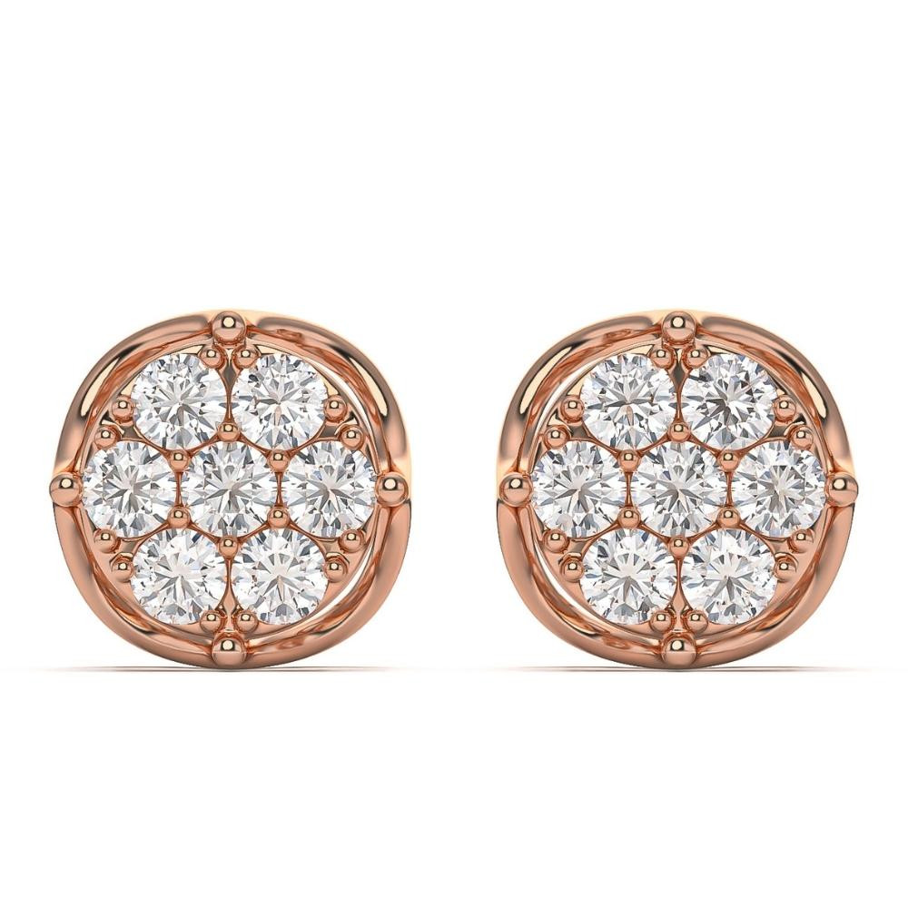 1 - 2 3/4Ct Diamond 7-Stone Stud Earrings White, Yellow, or Rose Gold Lab Grown (E-F, VS)