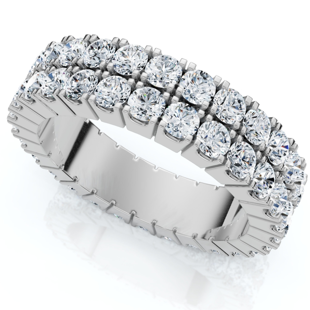 2ct Double Row Diamond Eternity Ring 14K White Gold (H-I, I1) 2ct Double Row Diamond Eternity Ring 14K White Gold (H-I, I1)