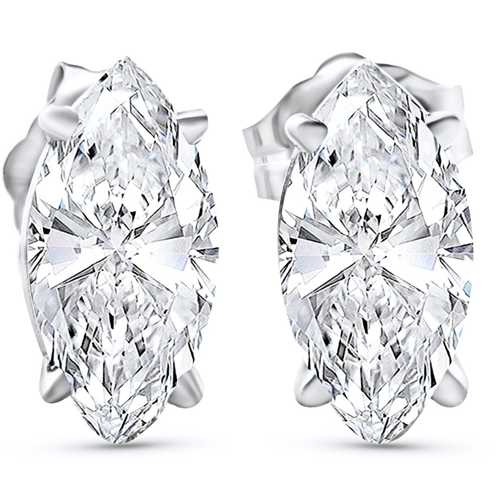 .50 - 4.00 Ct TW Marquise Diamond Studs in 14k Gold Lab Grown Earrings (G-H, VS)