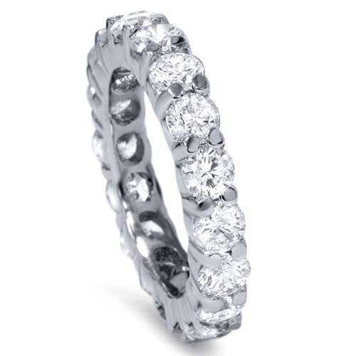 3ct Real Diamond Eternity Wedding White Gold Ring (G-H, I2-I3)