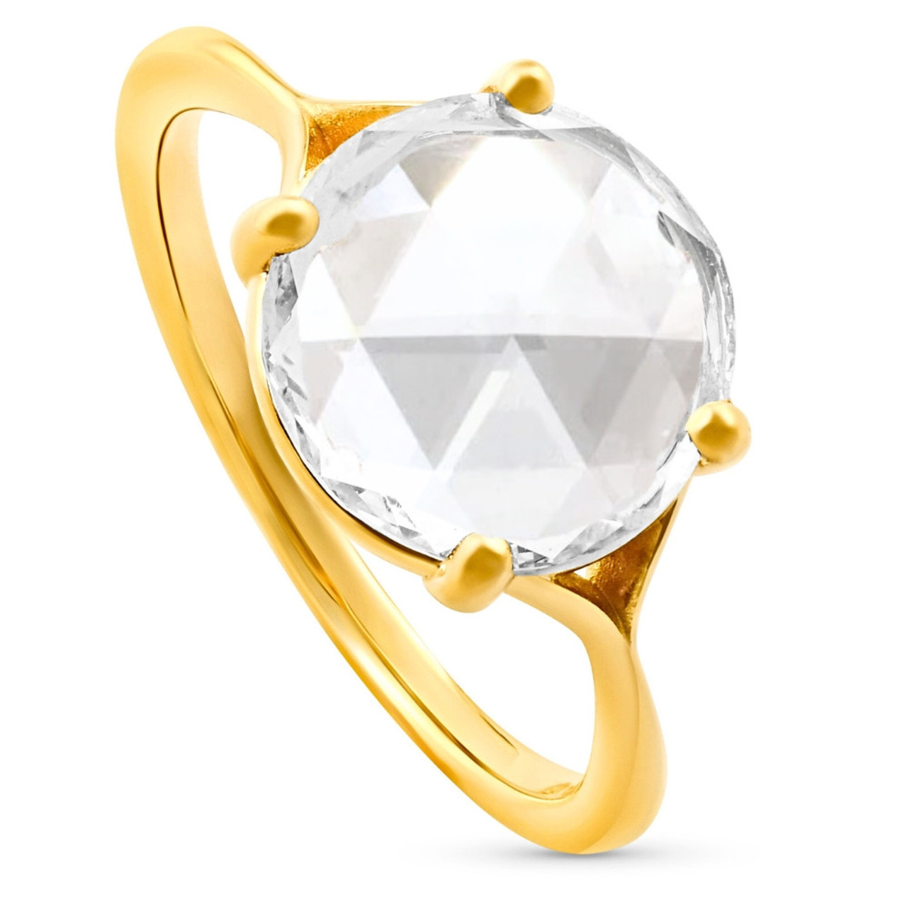 1 - 4Ct Rose Cut Solitaire Diamond Corset Engagement Ring 14k Gold Lab Grown (F-G, VS2-SI1) 1 - 4Ct Rose Cut Solitaire Diamond Corset Engagement Ring 14k Gold Lab Grown (F-G, VS2-SI1)