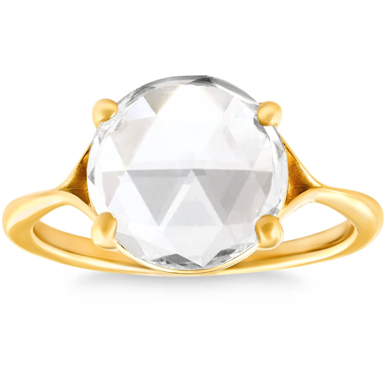 1 - 4Ct Rose Cut Solitaire Diamond Corset Engagement Ring 14k Gold Lab Grown (F-G, VS2-SI1) 1 - 4Ct Rose Cut Solitaire Diamond Corset Engagement Ring 14k Gold Lab Grown (F-G, VS2-SI1)