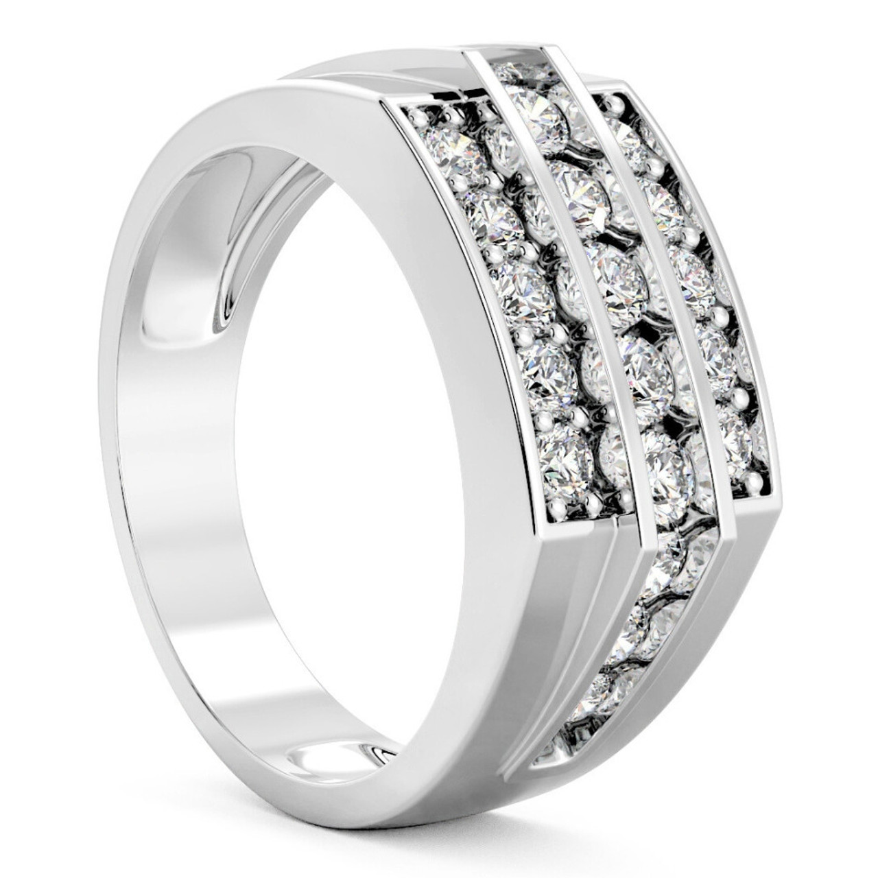 1 1/2Ct Men's Diamond Wedding Annivesary Ring Gold Lab Grown (F-G, VS)