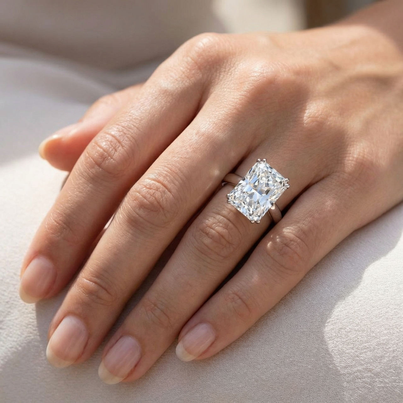 Certified 4.00Ct Radiant Cut Diamond Engagement Ring White Gold Lab Grown (G-H, VS)