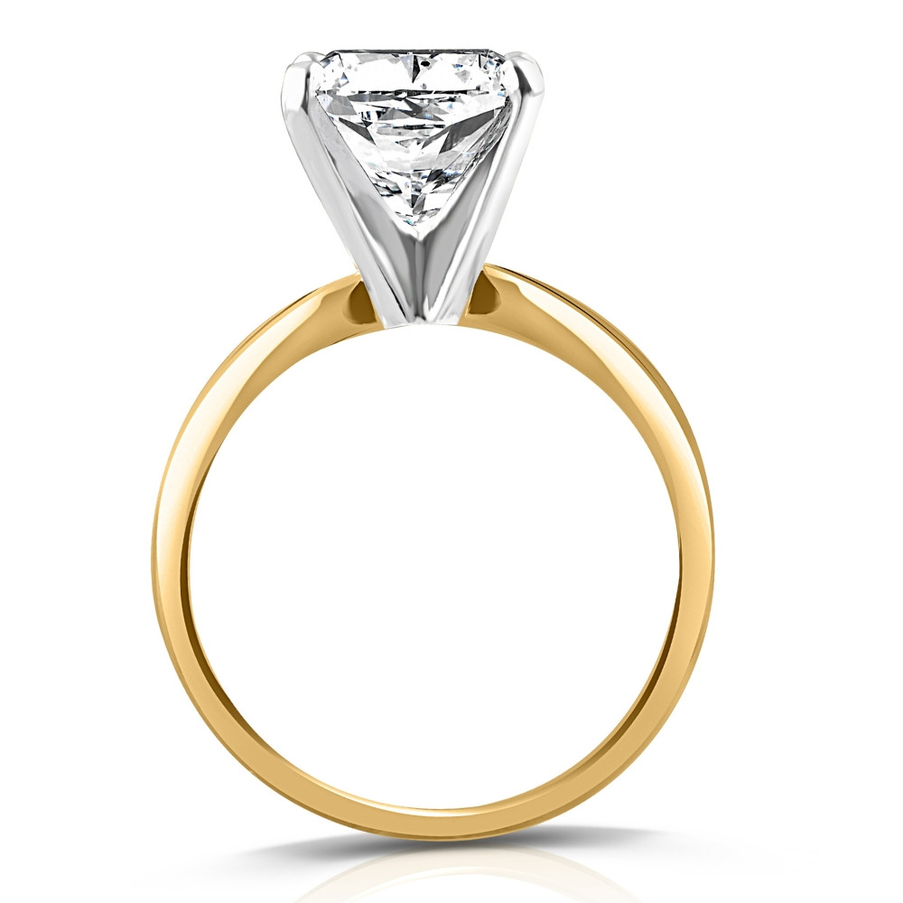 Certified 1 - 5 Ct Cushion Solitaire Diamond Engagement Ring 14k Gold Lab Grown (G-H, VS2-SI1)