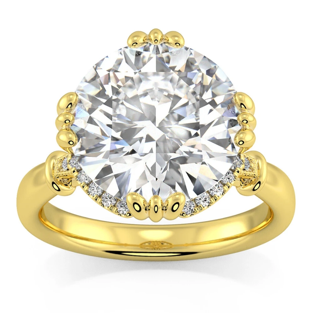 Certifed 5 1/2Ct Round Diamond Engagement Ring 14k Gold Lab Grown (G-H, VS2-SI1)