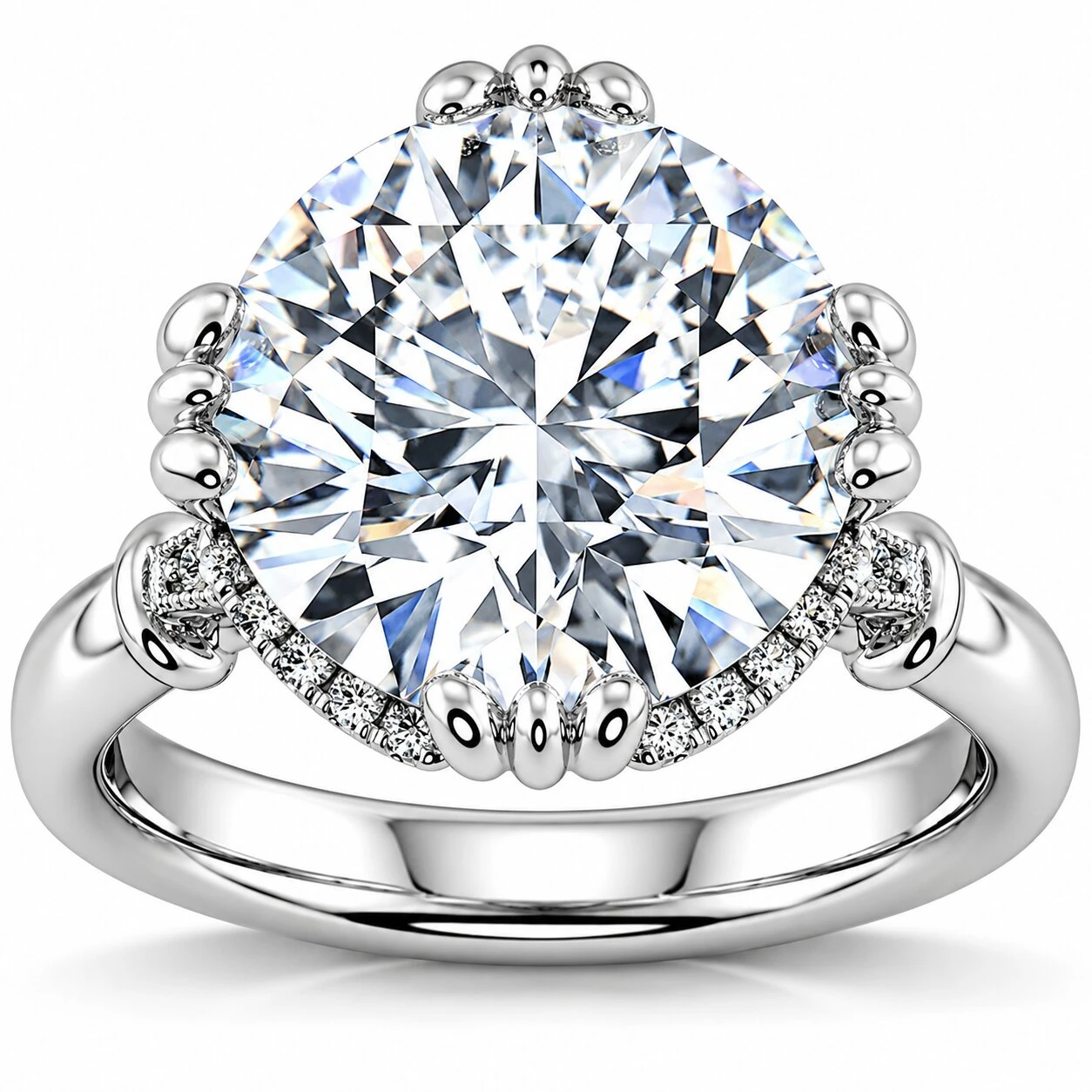 Certifed 5 1/2Ct Round Diamond Engagement Ring 14k Gold Lab Grown (G-H, VS2-SI1)