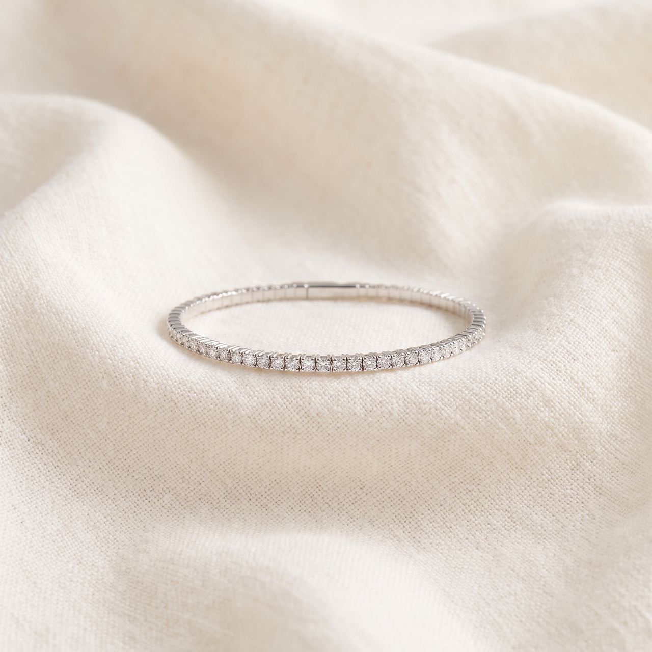 2 - 10Ct TW Flexible Diamond Bangle Tennis Bracelet Lab Grown 14k Gold (F-G, VS)
