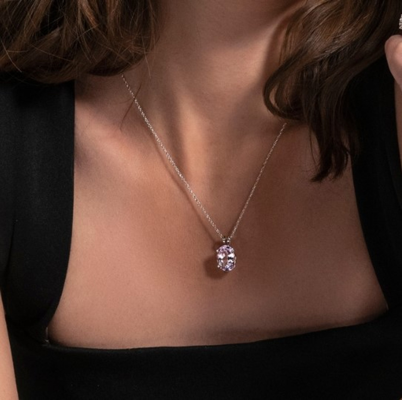 5Ct Purple Amethyst Oval Pendant 14k Gold Women's Necklace 18" 5Ct Purple Amethyst Oval Pendant 14k Gold Women's Necklace 18"