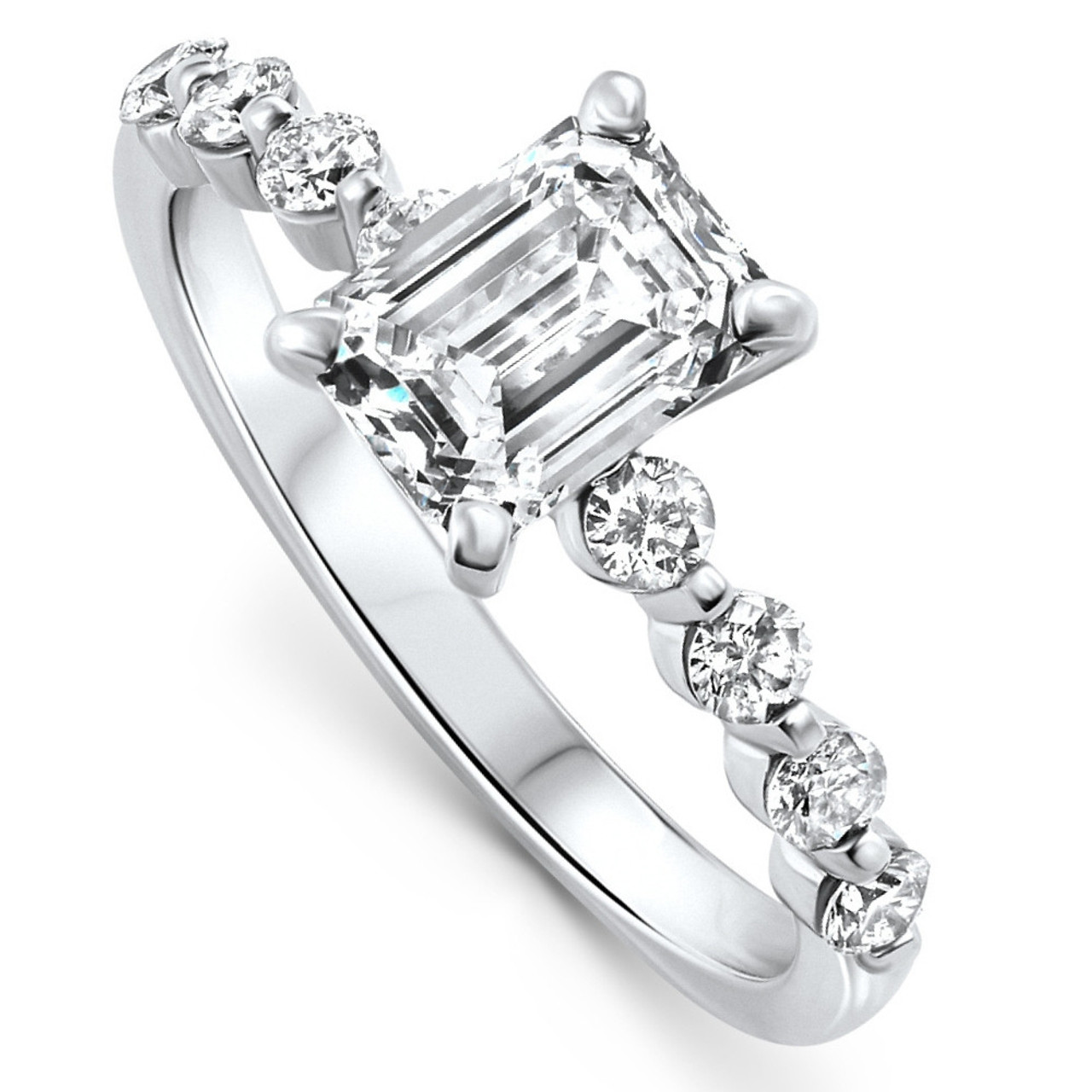 Certified 2 1/3Ct Emerald Cut Diamond Engagement Ring 14k Gold Lab Grown (F-G, VS2-SI1) Certified 2 1/3Ct Emerald Cut Diamond Engagement Ring 14k Gold Lab Grown (F-G, VS2-SI1)