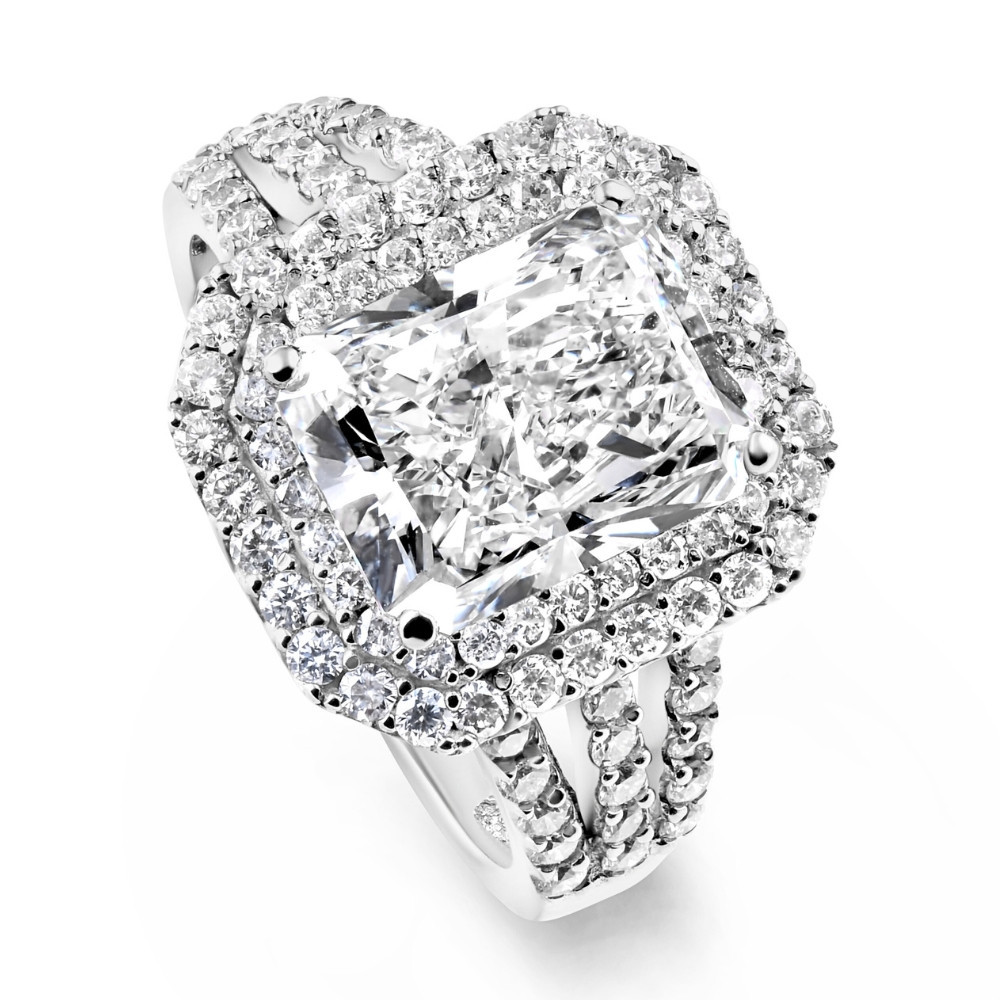 Certified 4 1/2Ct Radiant Cut Diamond Engagement Ring 14k Gold Lab Grown (G-H, VS)