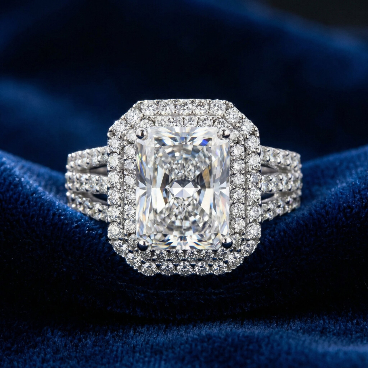 Certified 4 1/2Ct Radiant Cut Diamond Engagement Ring 14k Gold Lab Grown (G-H, VS)