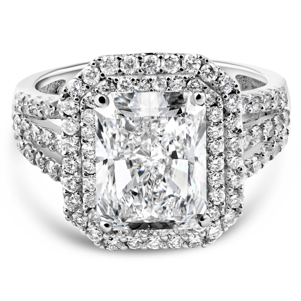 Certified 4 1/2Ct Radiant Cut Diamond Engagement Ring 14k Gold Lab Grown (G-H, VS)