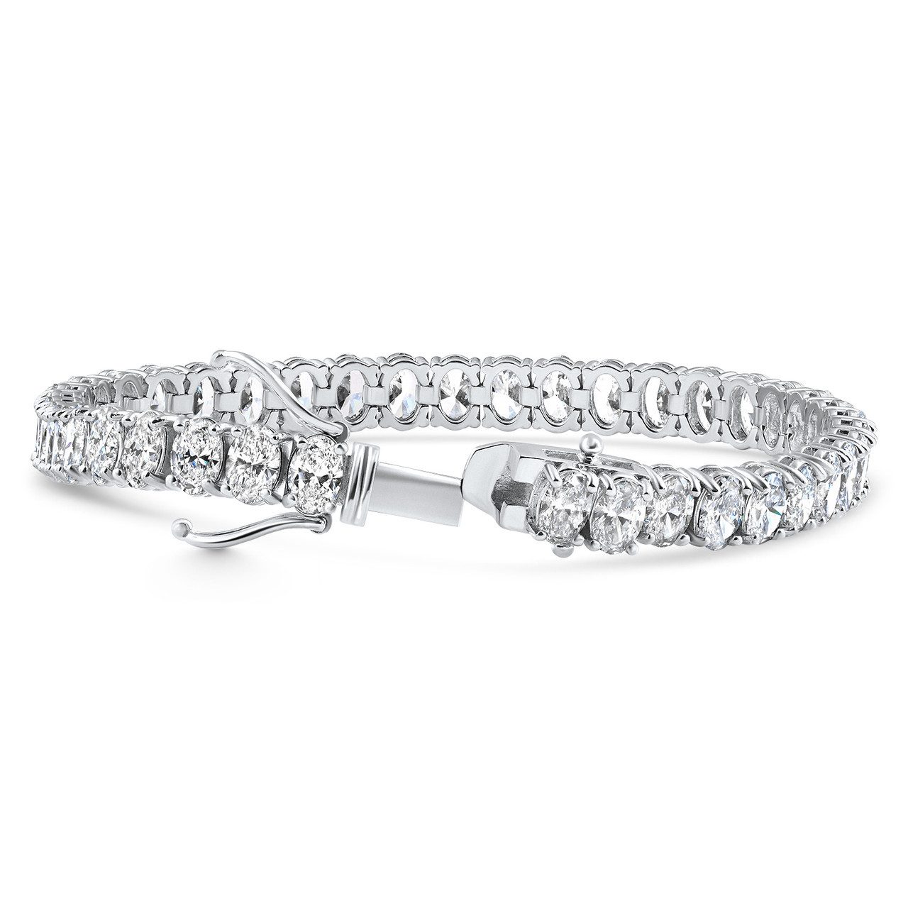 7 - 21Ct TW Oval Diamond Tennis Bracelet 14k Gold 7