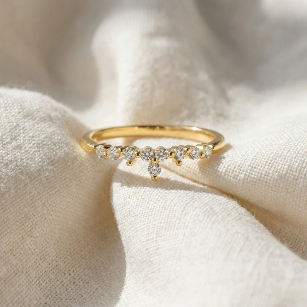 1/5Ct Stackable Diamomnd Anniversary Ring Wedding Band 14k Gold Lab Grown (F-G, VS2-SI1)