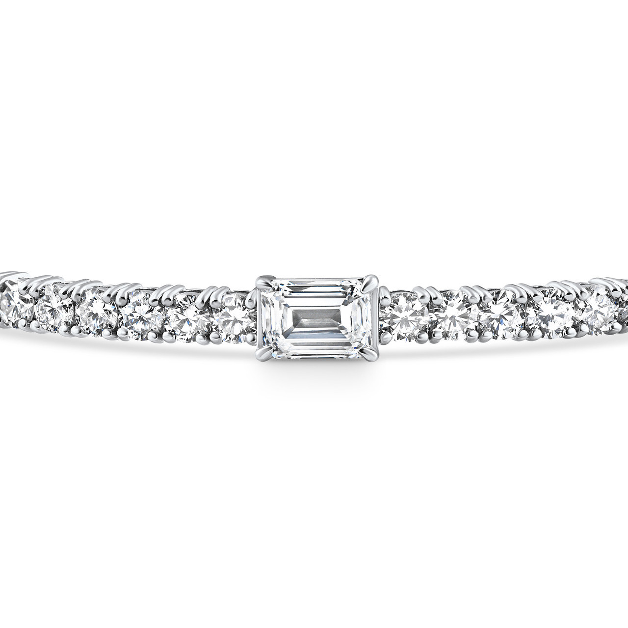 4 1/2Ct Diamond Bangle Emerald Solitaire Flexible Tennis