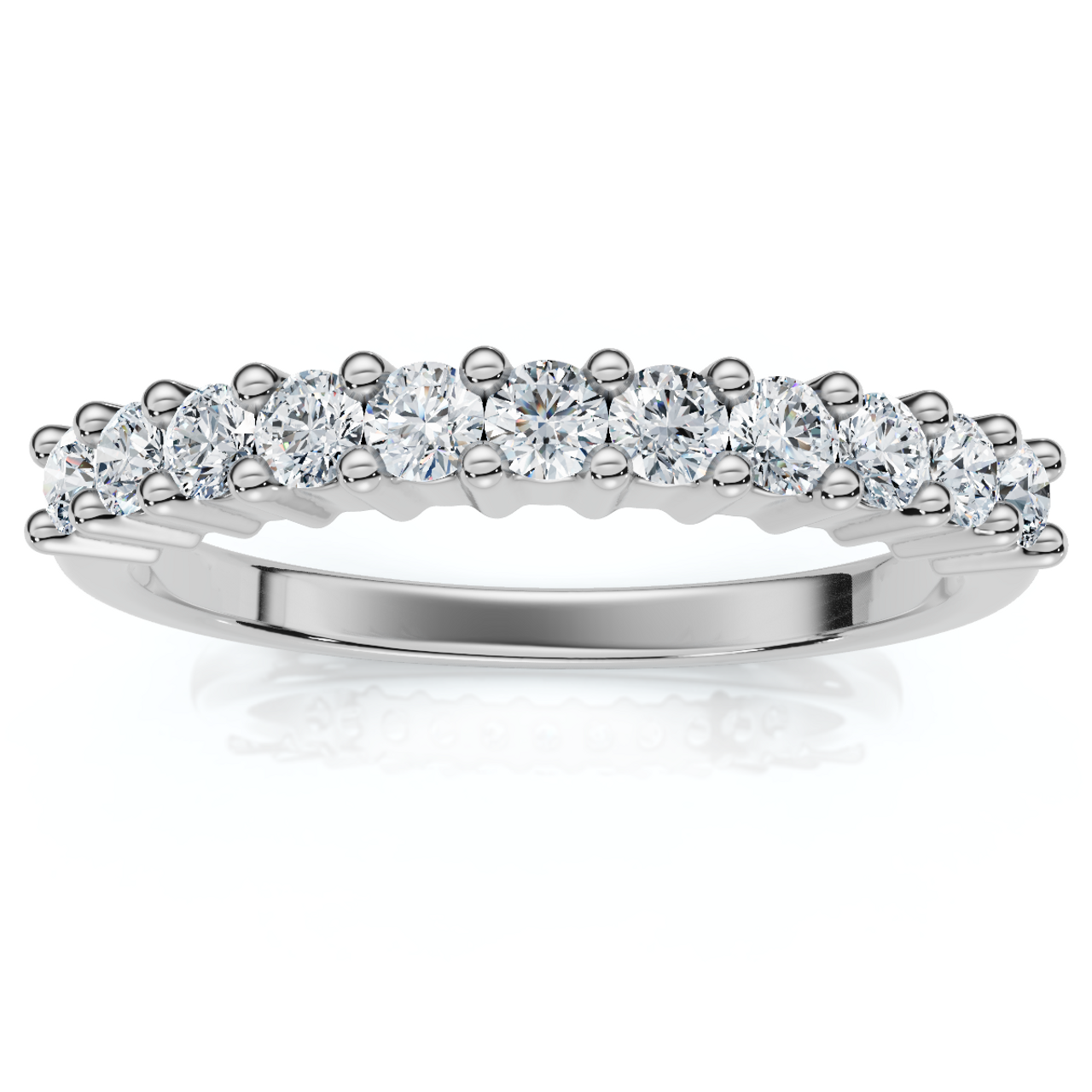 Platinum 1/4ct Stackable Round Diamond Wedding Ring (G-H, SI)