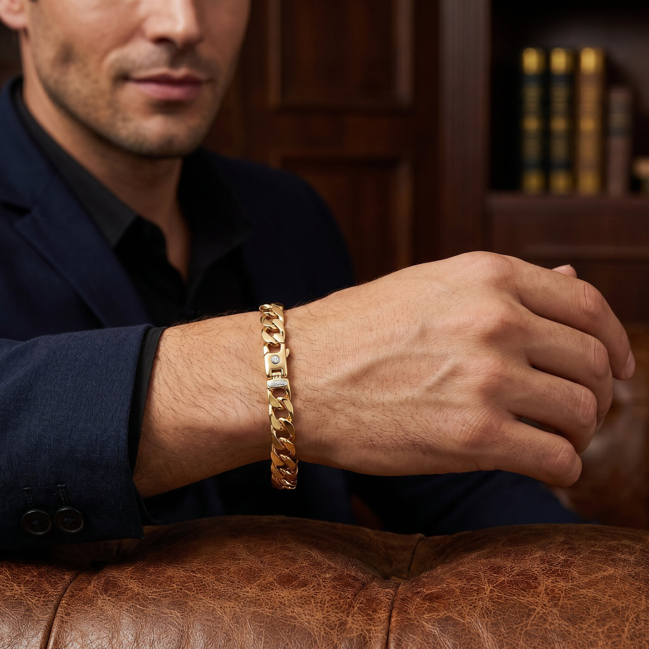 Men's Cuban 14k Yellow Gold Solid Heavy 9mm Link Bracelet 8.5"